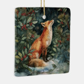 Personalized Christmas Fox Festive Ornament  セラミックオーナメント (右)