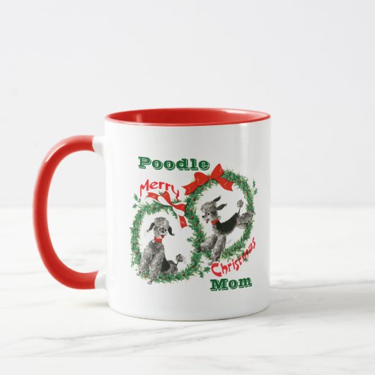 Personalized Christmas Gift for Poodle Dog Owner マグカップ (左)