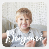 Personalized Christmas Gift Photo Name Identifier スクエアシール (正面)