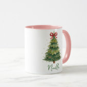 Personalized Christmas Gift -Ribboned Christmas Tr マグカップ (正面右)
