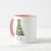 Personalized Christmas Gift -Ribboned Christmas Tr マグカップ (正面左)