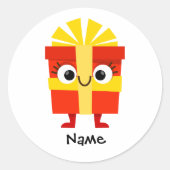 Personalized Christmas Gift Sticker – Custom Name  ラウンドシール (正面)