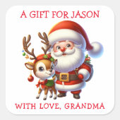 Personalized Christmas Gift Tags スクエアシール (正面)