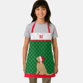 Personalized Christmas Golden Santa Dog Apron エプロン (インサイチュ)
