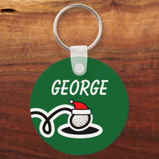 Personalized Christmas golf ball keychain gift キーホルダー (正面)