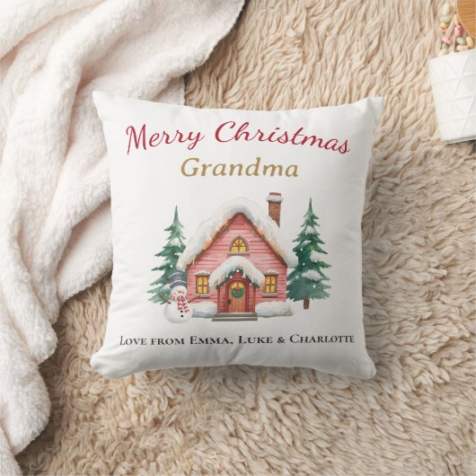 Personalized Christmas Grandma Pillow Gift クッション (ブランケット)