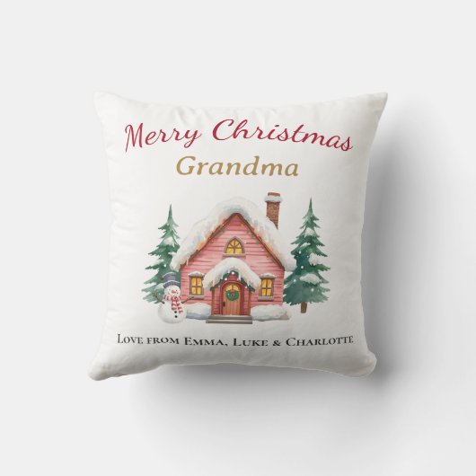Personalized Christmas Grandma Pillow Gift クッション (裏面)