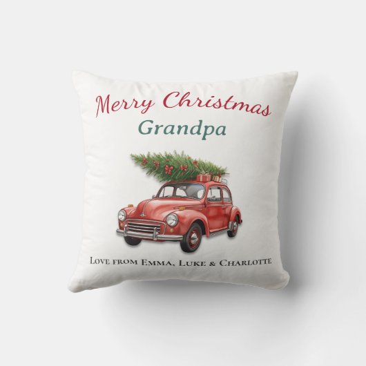 Personalized Christmas Grandpa Pillow Gift クッション (裏面)
