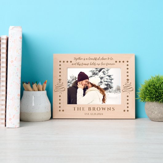 Personalized Christmas Holiday Couple Name Love レーザー彫刻フレーム