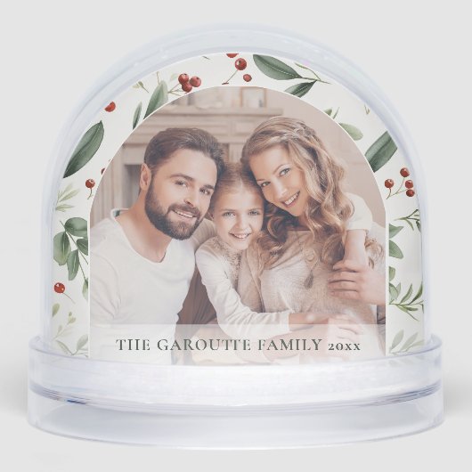 Personalized Christmas Holiday Greenery Photo (正面)