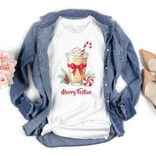 Personalized Christmas Holiday Iced Coffee Latte  Tシャツ