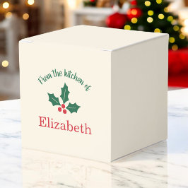 Personalized Christmas Holiday Kitchen Holly Berry フェイバーボックス