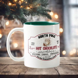 Personalized Christmas Hot Cocoa ツートーンマグカップ