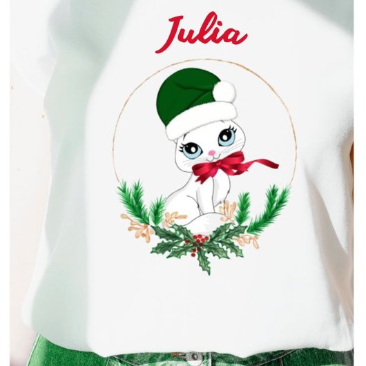 Personalized Christmas kitty – Festive holiday  Tシャツ