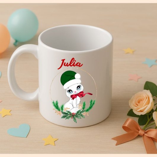 Personalized Christmas kitty – Holiday コーヒーマグカップ