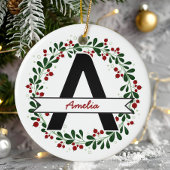 Personalized Christmas Letter Name Custom Initial セラミックオーナメント