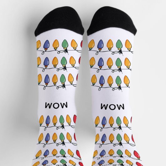 Personalized Christmas Lights ソックス (上部)