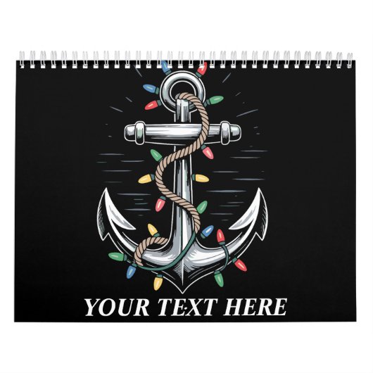 Personalized Christmas Lights Boating Sailing カレンダー (カバー)