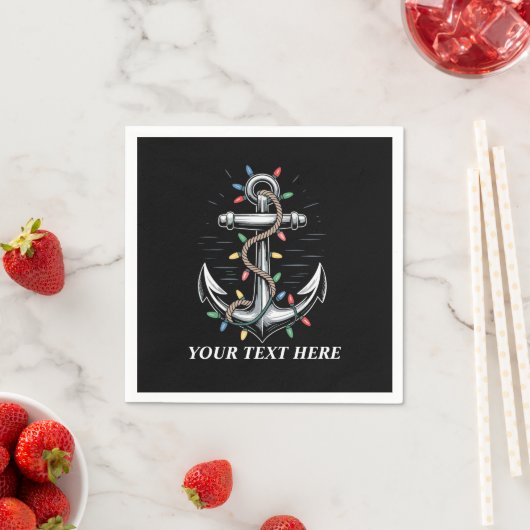 Personalized Christmas Lights Boating Sailing  スタンダードカクテルナプキン (インサイチュ)