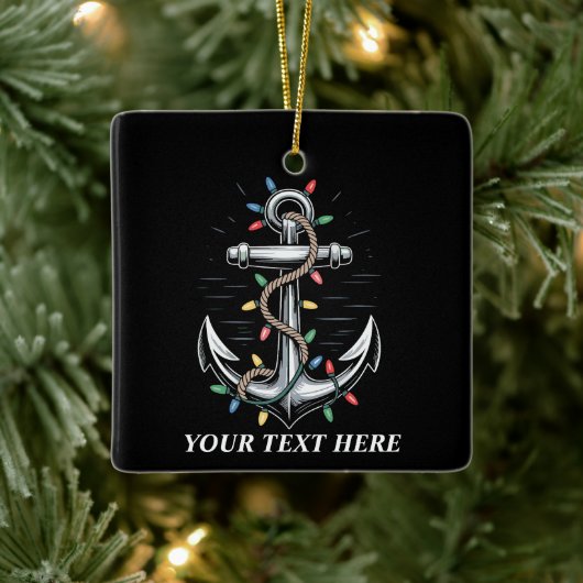 Personalized Christmas Lights Boating Sailing  セラミックオーナメント (ツリー)
