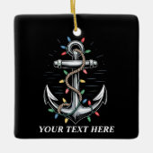 Personalized Christmas Lights Boating Sailing  セラミックオーナメント (正面)