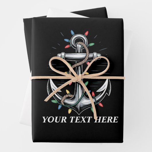 Personalized Christmas Lights Boating Sailing ラッピングペーパーシート (インサイチュ)