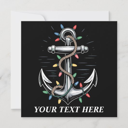 Personalized Christmas Lights Boating Sailing  招待状 (正面)