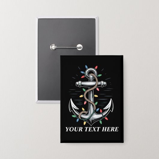 Personalized Christmas Lights Boating Sailing  缶バッジ (正面/裏面)