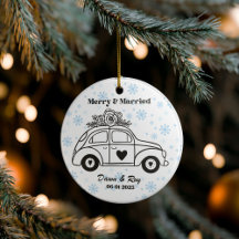 Personalized Christmas Married Ornament, Custom 