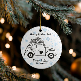 Personalized Christmas Married Ornament, Custom  セラミックオーナメント