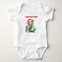 Personalized Christmas Mermaid Baby's Bodysuit