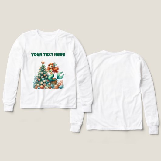 Personalized Christmas Mermaid Kids (デザイン 正面＆背面)