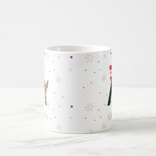 Personalized Christmas Monogram A Mug コーヒーマグカップ (中央)