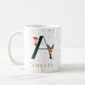 Personalized Christmas Monogram A Mug コーヒーマグカップ (左)