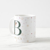 Personalized Christmas Monogram B Mug コーヒーマグカップ (正面左)