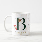 Personalized Christmas Monogram B Mug コーヒーマグカップ (左)
