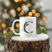 Personalized Christmas Monogram C Mug コーヒーマグカップ