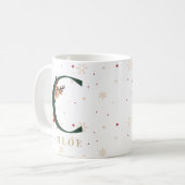 Personalized Christmas Monogram C Mug コーヒーマグカップ (正面左)