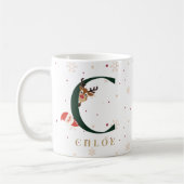 Personalized Christmas Monogram C Mug コーヒーマグカップ (左)