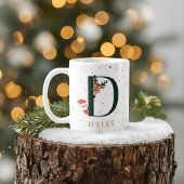 Personalized Christmas Monogram D Mug コーヒーマグカップ