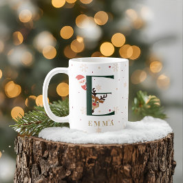 Personalized Christmas Monogram E Mug コーヒーマグカップ