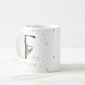 Personalized Christmas Monogram F Mug コーヒーマグカップ (正面左)