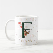 Personalized Christmas Monogram F Mug コーヒーマグカップ (左)