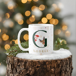 Personalized Christmas Monogram G Mug コーヒーマグカップ