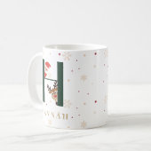 Personalized Christmas Monogram H Mug コーヒーマグカップ (正面左)