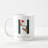 Personalized Christmas Monogram H Mug コーヒーマグカップ (左)