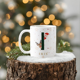 Personalized Christmas Monogram I Mug コーヒーマグカップ