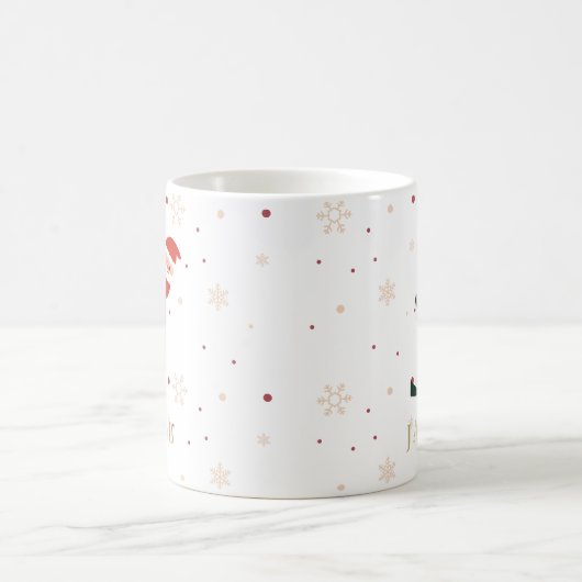 Personalized Christmas Monogram J Mug コーヒーマグカップ (中央)