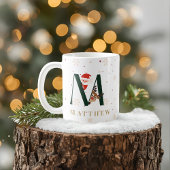 Personalized Christmas Monogram M Mug コーヒーマグカップ