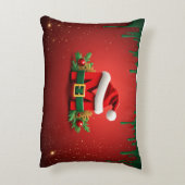 Personalized Christmas Monogram M with Santa Hat  アクセントクッション (裏面(縦))